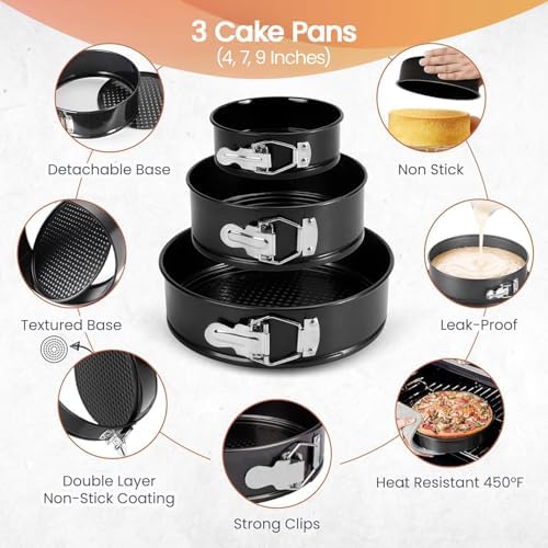 RFAQK 100pcs Cake Pan Sets for Baking + Cake Decorating Supplies: 3
