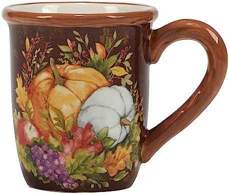 Harvest Blessings Set of 4 Ceramic Mugs – Cozy up with coffee, tea, or
