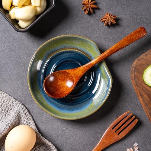 Ceramic Spoon Rest for Stove Top, 5 Inch Spoon Holder for Kitchen