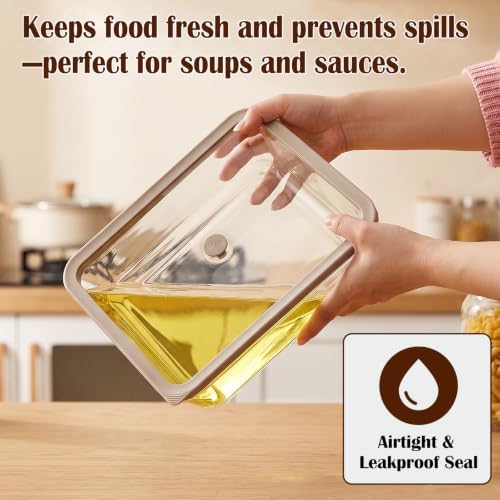 2 Pack 11Cups/ 89 oz Large Glass Food Storage Containers with Lids