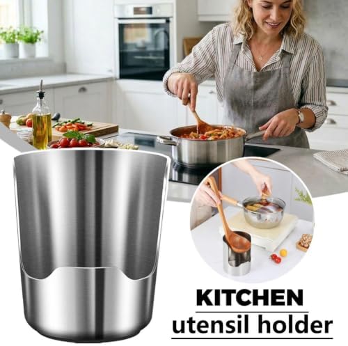 2 In1 Multi-functional Kitchen Utensil Holder, Heavy Duty Stainless