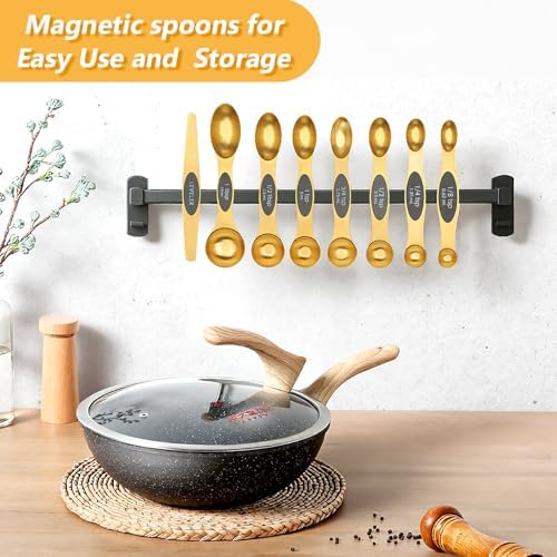 Gold Measuring Cups & Spoons Set for Cooking, 13pcs