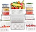 KEMETHY 10 Pack Fruit Storage Containers for Fridge with Removable