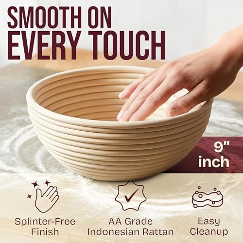 Superbaking Sourdough Starter Kit, 9" Banneton Basket