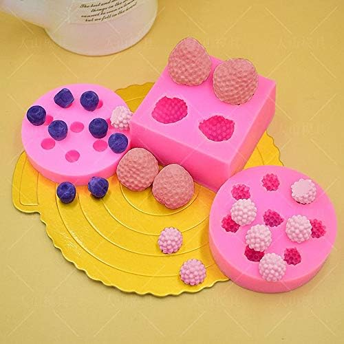 3Pcs/Set 3D Mini Strawberry, Raspberry & Blueberry Silicone Fondant