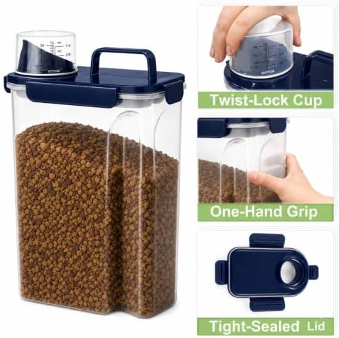 10 Lbs Rice Storage Container Dispenser, Slim Food Bin for Cereal