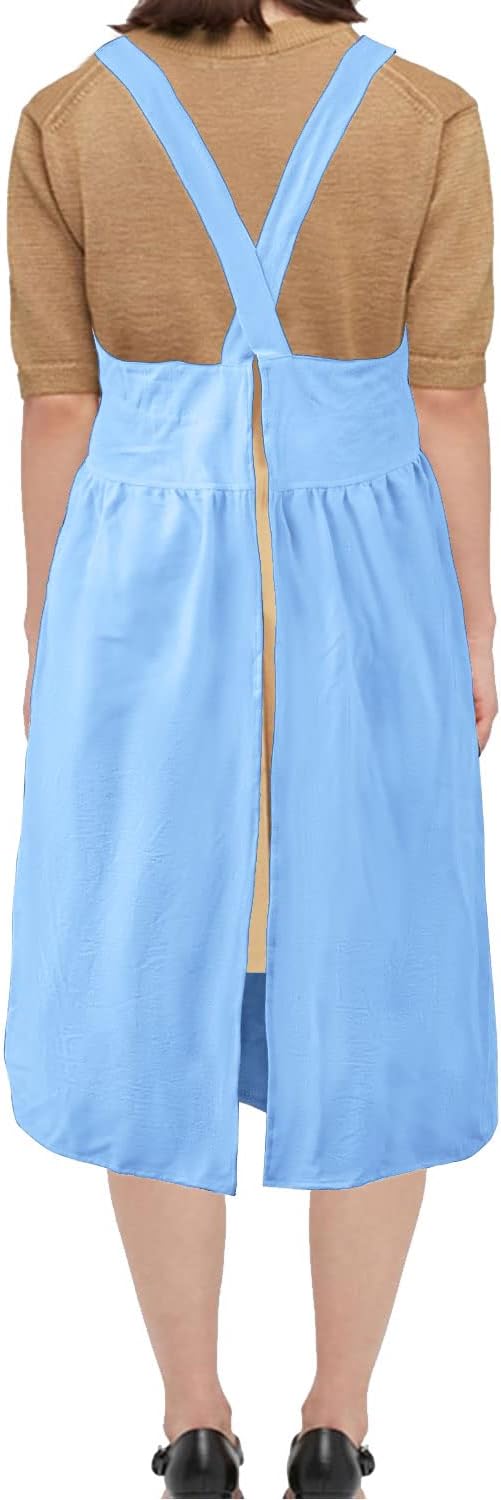 Uaussi Cotton Linen Apron Cross Back Work Apron - Image 3