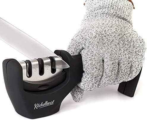 4-in-1 Kitchen Knife Accessories: 3-Stage Knife Sharpener Helps