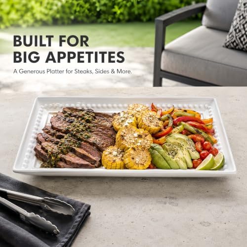 14 inch Ceramic Serving Platter - Rectangular Serving Trays Set of 4