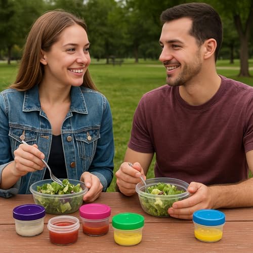 Twist Top 4-Pack Condiment Cups with Lids – 1.18 oz BPA-Free Mini