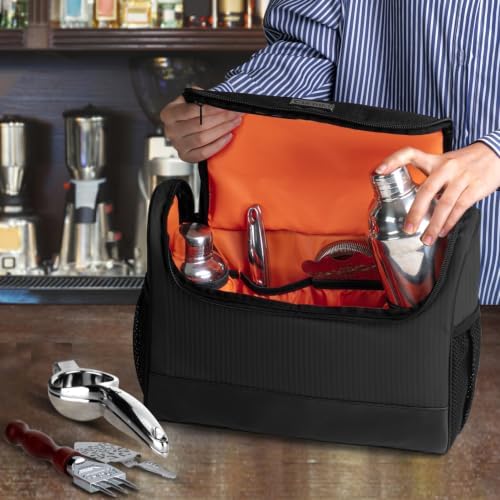 CURMIO Bartender Kits Bag, Portable Travel Case for Bar Tools Set