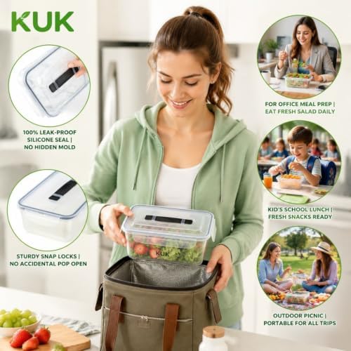 KUK Fruit Storage Containers for Fridge, 5 Pack