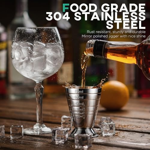 Homestia 2.5oz Measuring Cup, Stainless Steel Cocktail Jigger for