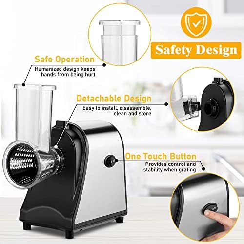 Electric Cheese Grater with 5 Blades, 250W