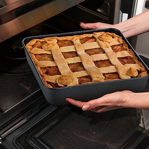 E-far 8x8 Inch Square Baking Pan with Lid Set, Nonstick Square Cake
