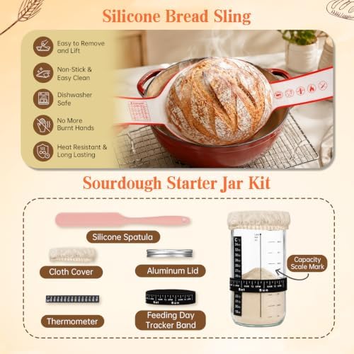 Complete Sourdough Starter Kit with Round & Oval Silicone Banneton