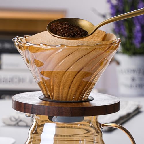 Pour Over Coffee Maker Set, 500ML Glass Carafe, Dripper