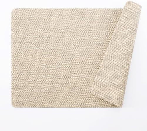 POLYTE Indoor/Outdoor Washable Woven Vinyl Table Dining Placemats, Set