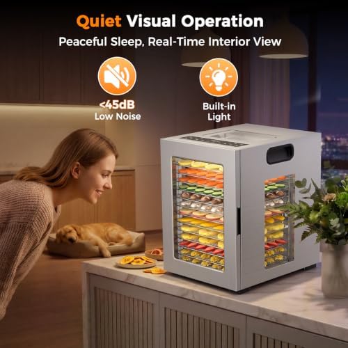 Suteck 14-Tray Pro Food Dehydrator, Stainless Steel