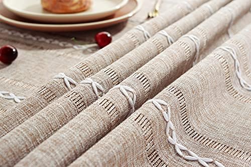 Chassic 60 x 84 inches Farmhouse Style Linen tablecloths, Wrinkle