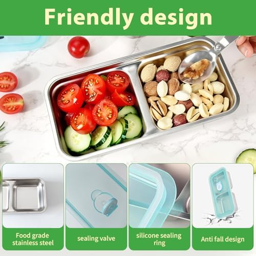 Stainless Steel Snack Containers, 6-Pack Reusable Grab and Go