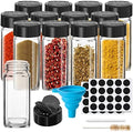 Saiveina 12 Pack Glass Spice Jars with Labels, 4oz Spices Containers