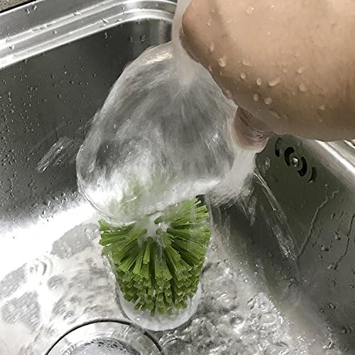 Brush-Up Glass Brush with Suction Cup Upright Stays in Sink Bristle Scrub - Image 3