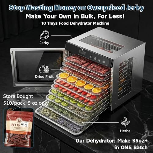 10-Tray Stainless Steel Food Dehydrator Machine