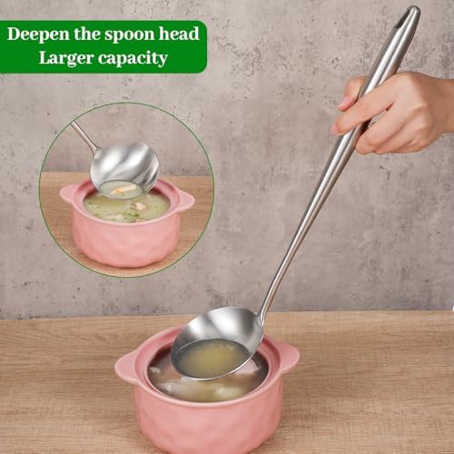 17” Wok Spatula and Ladle, Skimmer Spoon,Stainless Steel Wok Tools