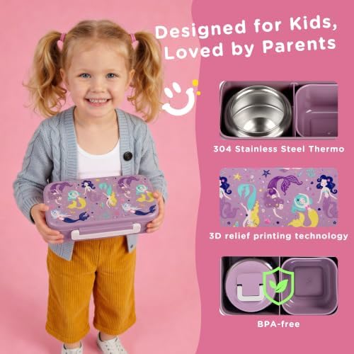 JXXM Lunch Box for Kids With 8oz Soup Thermo, Leak-proof Lunch