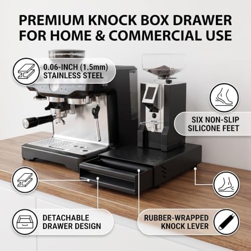Coffee Knock Box Drawer Espresso Knock Box Drawer, Stainless Steel