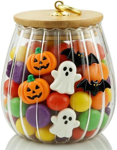 Halloween Cookie Candy Jar Clear Glass Jar Coffee Canister, Sugar