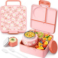 Fimibuke 60oz Leakproof Bento Lunch Box for Kids with 8.5oz Thermo