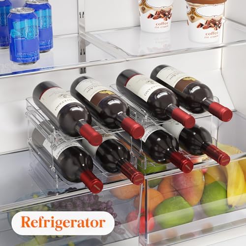 Lifewit Stackable Wine Rack for Cabinet, Plastic Refrigerator Wine