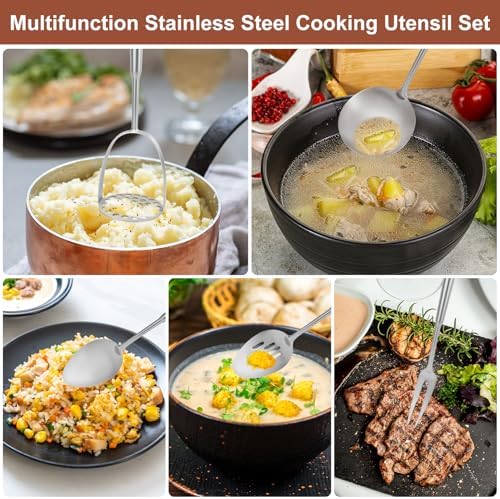 10-Piece 304 Stainless Steel Cooking Utensil Set