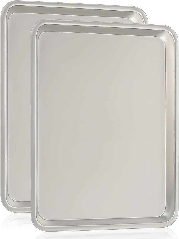 Commercial Quality Baking Sheet Pan Set, Natural Aluminum Cookie Sheet by UmiteChef