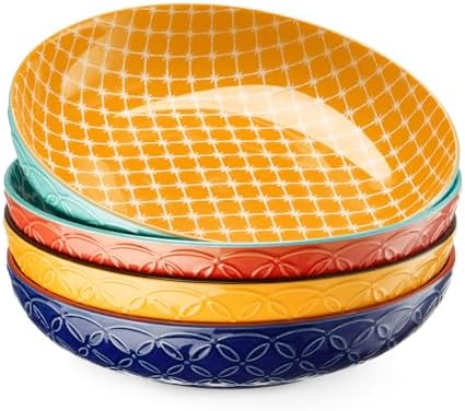 DOWAN 8.5" Vibrant Pasta, Salad & Soup Serving Bowls Set of 4