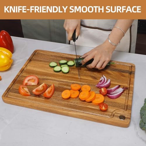 Caperci Wood Cutting Board Set of 3 - Acacia Wooden Cutting Chopping