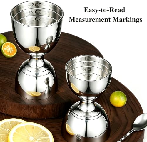 Bartender Jigger - Premium Cocktail Bell Jiggers - 1oz & 2oz