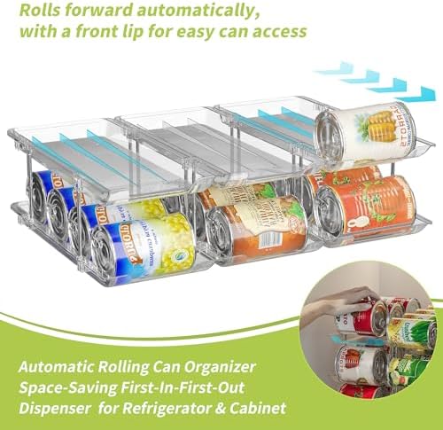 Can Organizer for Pantry, Stackable Food Pantry Storage Rack, 6 Tier