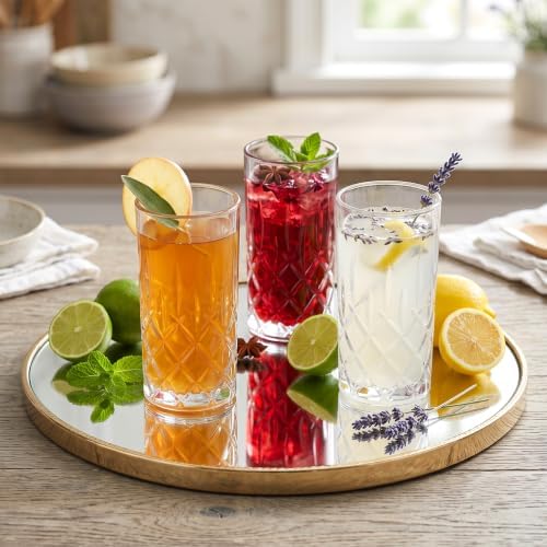 Highball Glasses - Drinking Glasses Set of 6 - Water Glasses