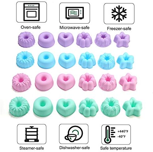 To encounter 24Pack Silicone Molds, Nonstick 3 inches Donut Mold