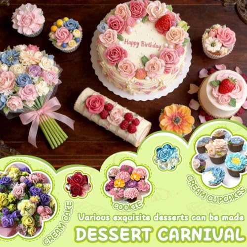 Hendiy 7 Pieces/Set Stainless Steel Cake Decorating Tips Set
