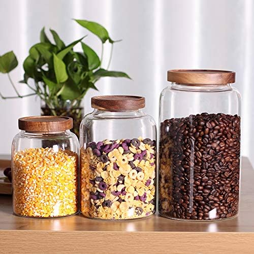 Glass Storage Jars with Airtight Lids, Set of 2 42 FL OZ (1250ml)