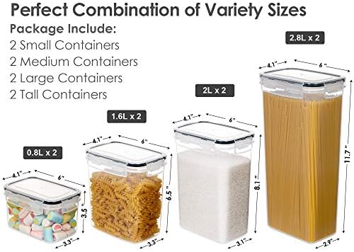 CHEFSTORY 8 PCS Airtight Food Storage Containers with Lids