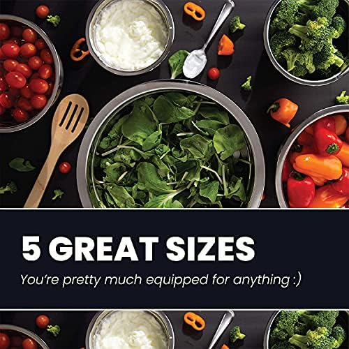 10-Piece Stainless Steel Mixing Bowl Set with Lids for Food Prep &