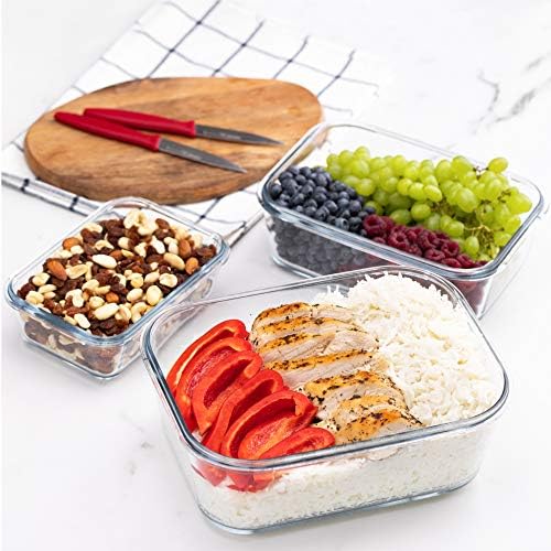 AGTRADE X-LARGE Glass Food Storage Containers with Lids Baking Dish