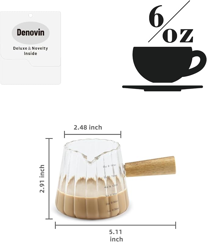2Pcs Glass Measuring Cup, 6oz Creamer Pitcher - Image 2