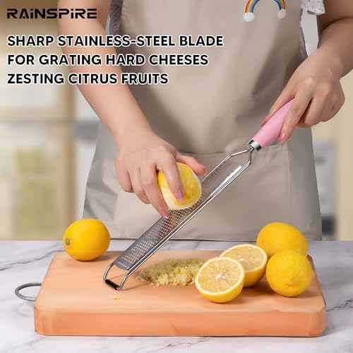 Rainspire Zester Grater with Handle, Lemon Zester Cheese Grater for