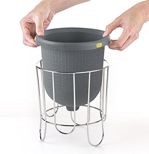 Polder Silicone Kitchen Composter Bucket, Gray/Green